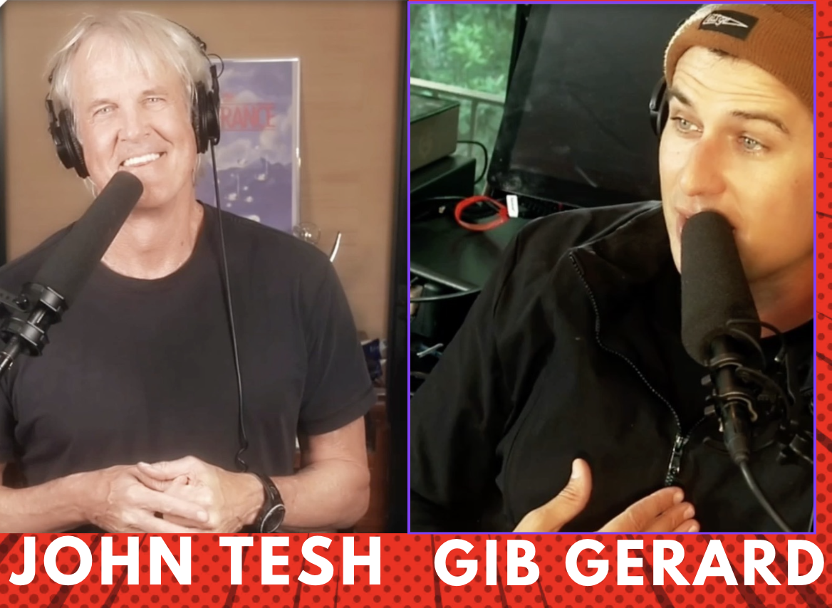 John Tesh and Gib Gerard recording a live session